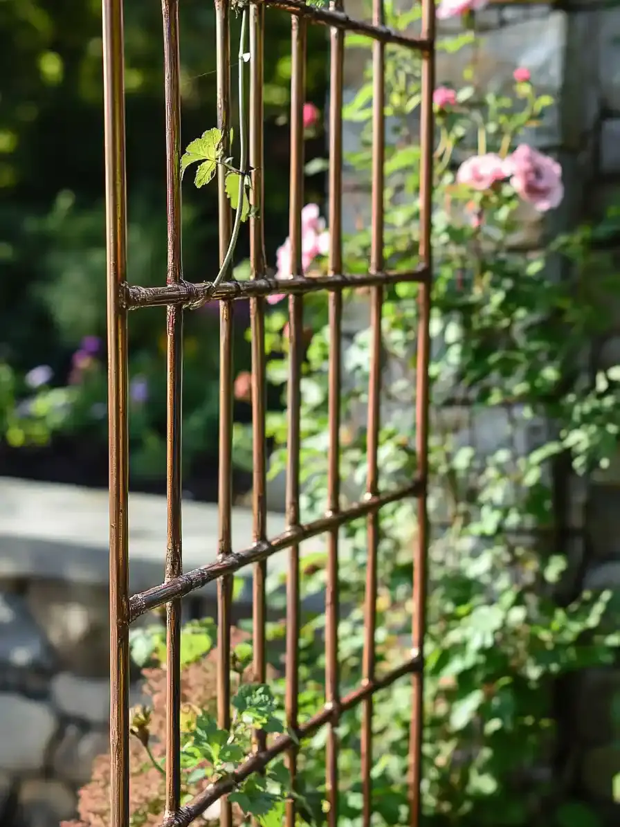 10 Innovative DIY Garden Trellis Ideas 1. Copper Pipe Trellis