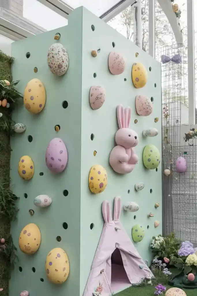 10+ Easter-Themed Kids Backyard Ideas for Springtime Play 8. Easter Bunny Teepee Hideout ⛺🐰