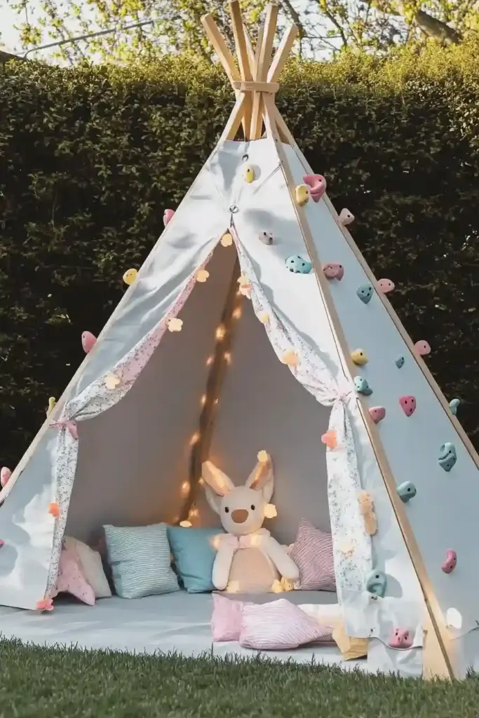 10+ Easter-Themed Kids Backyard Ideas for Springtime Play 7. Pastel-Colored Climbing Wall 🎨🧗♀️
