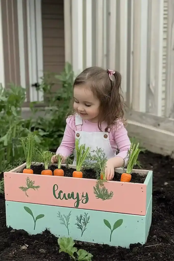 10+ Easter-Themed Kids Backyard Ideas for Springtime Play 5. Kid-Friendly Gardening Station: Grow Carrots for the Easter Bunny! 🥕🌱