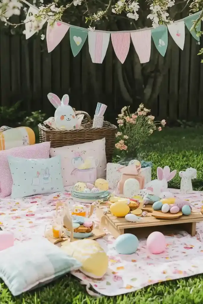 10+ Easter-Themed Kids Backyard Ideas for Springtime Play 4. DIY Easter Picnic Corner 🧺🌷