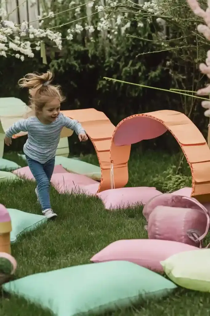 10+ Easter-Themed Kids Backyard Ideas for Springtime Play 3. Bunny Hop Obstacle Course 🐇🎯