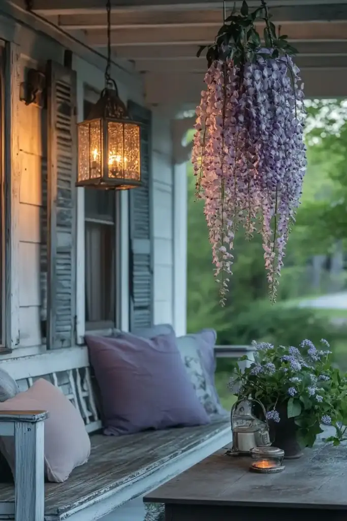 💜 6. Hanging Faux Wisteria Clusters