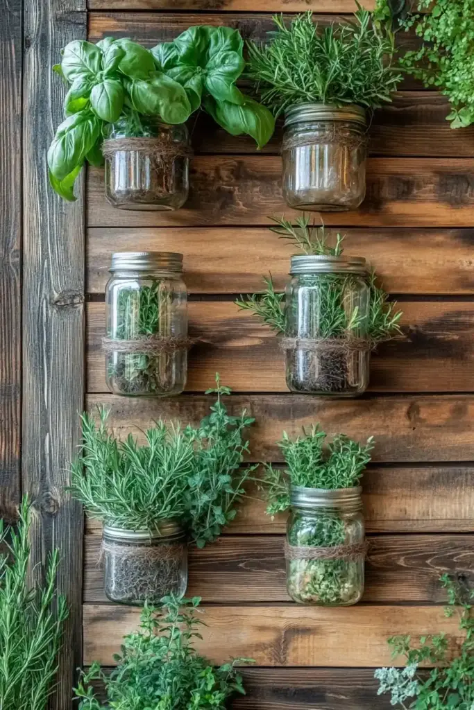 🌿 4. Vertical Faux Herb Garden Display