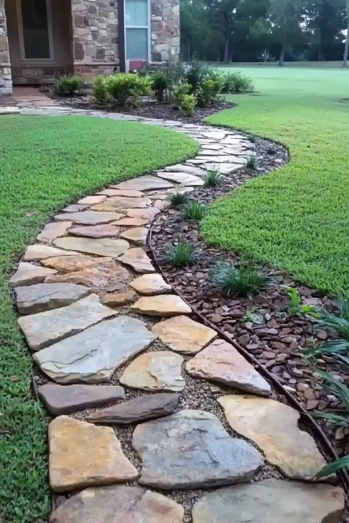 10 River Rock Front Yard Landscaping Ideas That Boost Curb Appeal 3. Replace Mulch Entirely with River Rock Beds