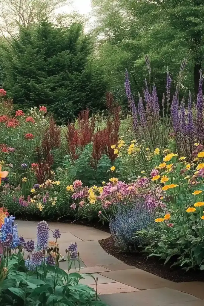 đ¸ 11 Beautiful Cut Flower Garden Ideas to Brighten Your Outdoor Space Seasonal cut flower garden showcasing spring bulbs, summer perennials, and fall blooms in a colorful display