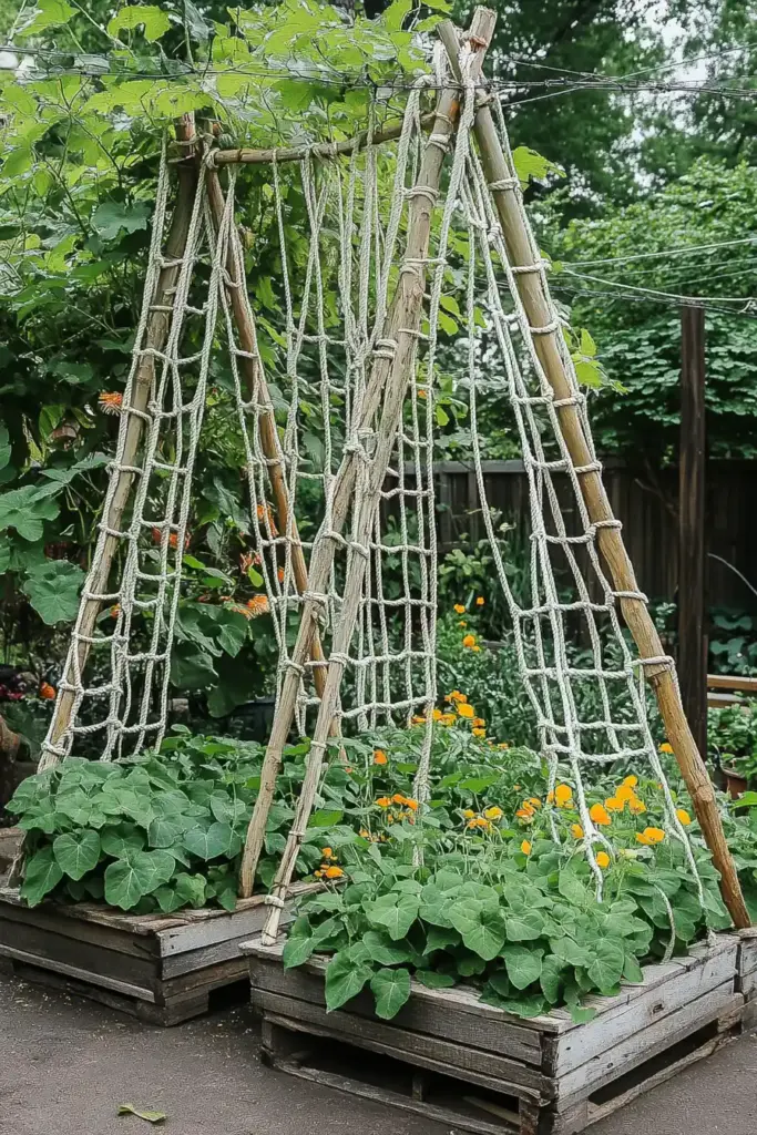 Explore 20 Cucumber Trellis Ideas for a Bountiful Harvest 11. DIY String Trellis