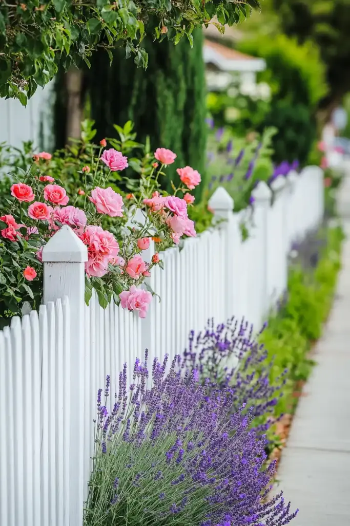 12 Front Yard Landscaping Ideas to Transform Your Curb Appeal 11. Fence Line Landscaping