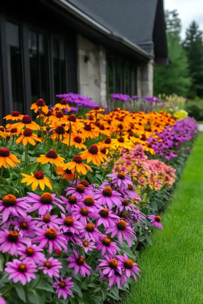25 Stunning Full Sun Flower Bed Ideas to Brighten Up Your Yard 12. Seasonal Splendor