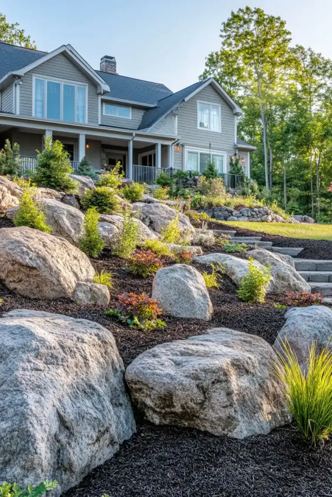 17+ Creative Cedar Mulch Landscaping Ideas 12. Control Erosion on Slopes with Cedar Mulch