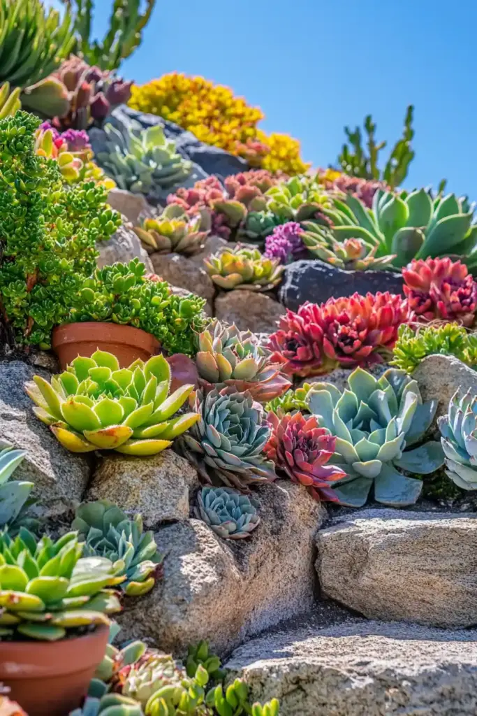 20+ Succulent Landscape Design Ideas For Your Yard Layered Heights