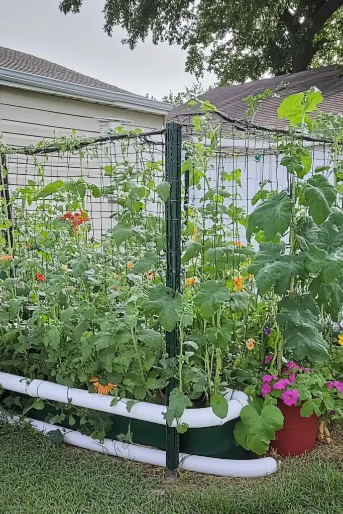 Explore 20 Cucumber Trellis Ideas for a Bountiful Harvest 12. PVC Pipe Trellis