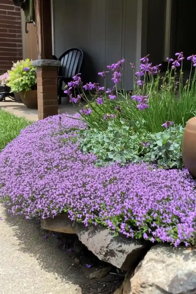 15 Best Perennial Plants To Use For Borders 🌸 10. Creeping Thyme: Groundcover With Fragrance and Color