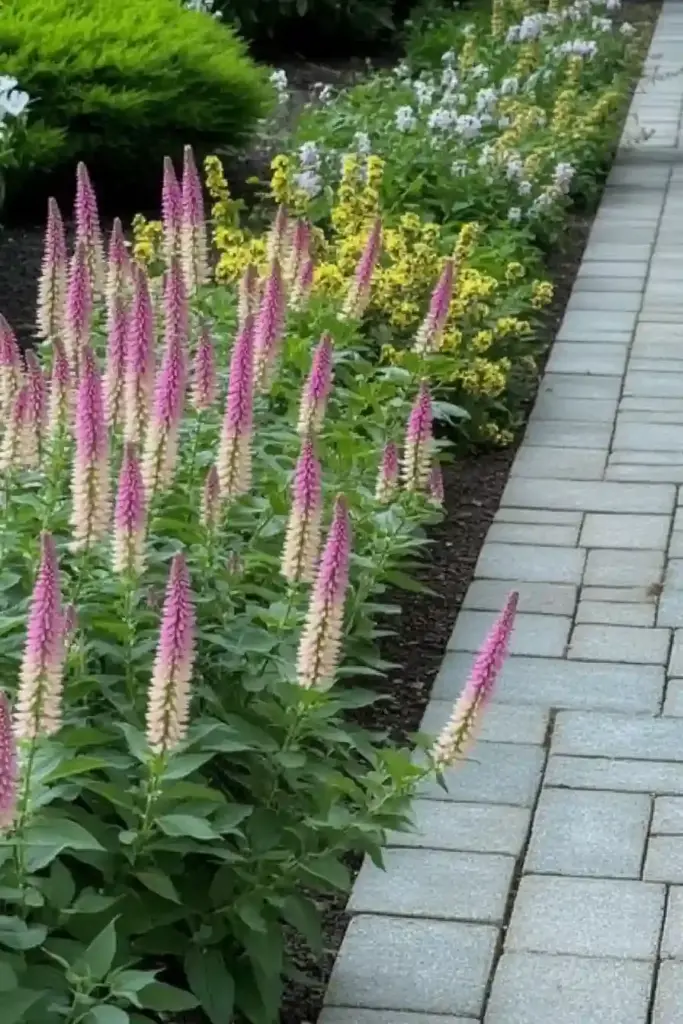 15 Best Perennial Plants To Use For Borders 💜 4. Veronica: Long Blooms and a Clean, Upright Form
