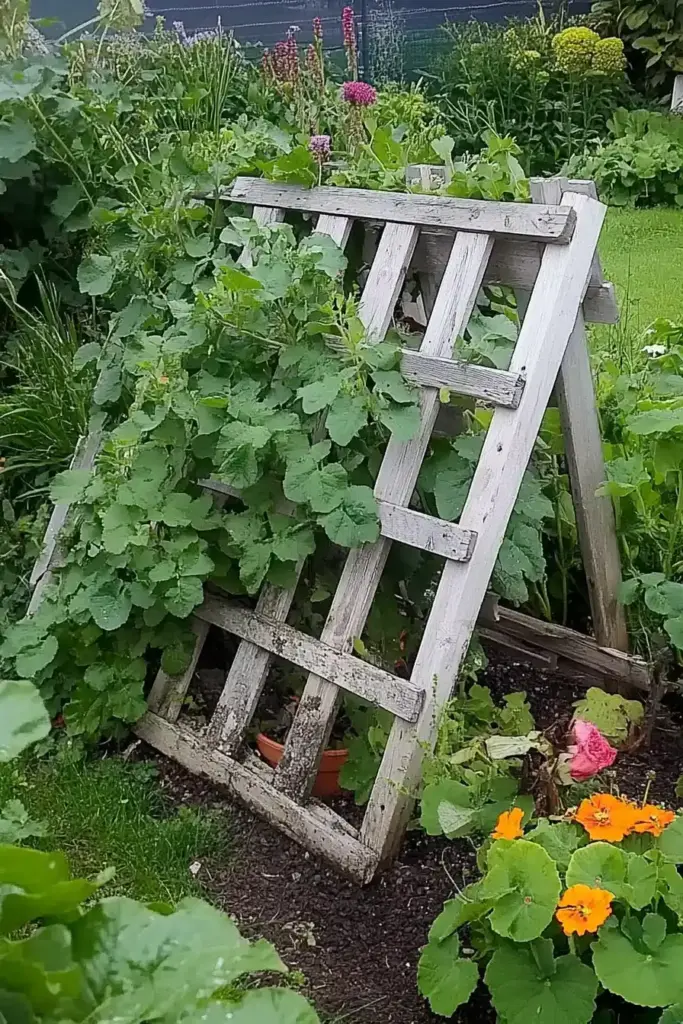 16. A-Framed Pallet Cucumber Trellis