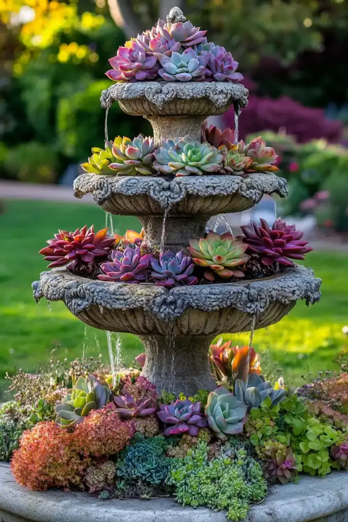 20+ Succulent Landscape Design Ideas For Your Yard Succulent Fountains