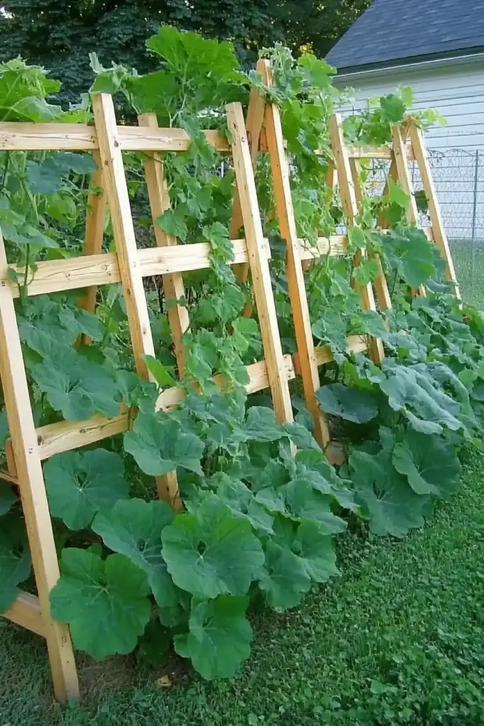 Explore 20 Cucumber Trellis Ideas for a Bountiful Harvest 19. Repurposed Pallet Trellis