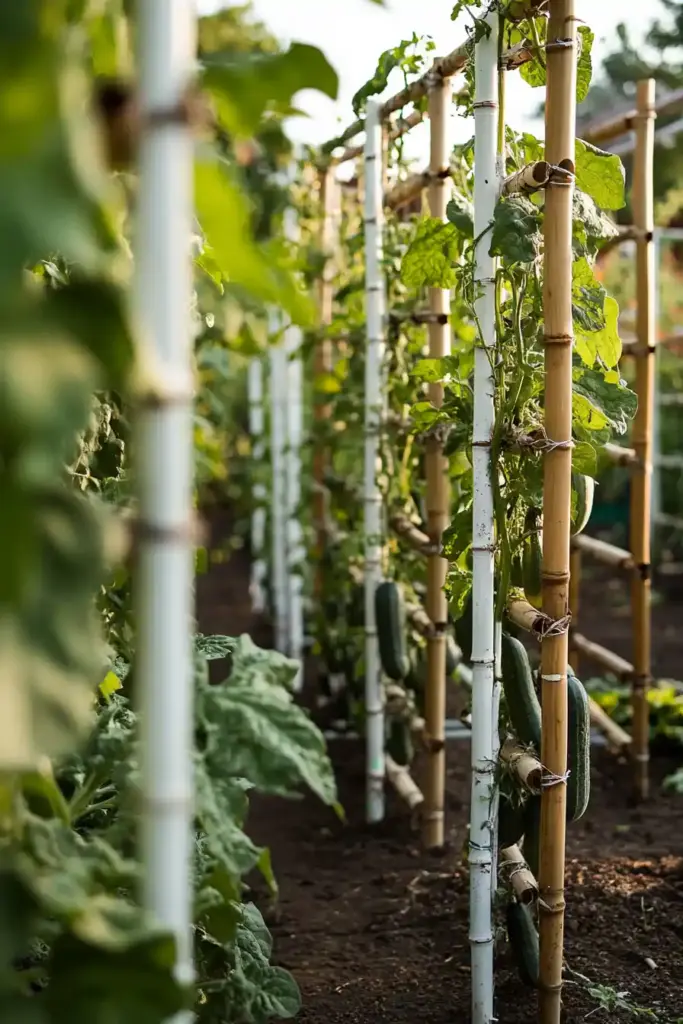 15 Easy DIY Cucumber Trellis Ideas to Maximize Your Garden Space 2. DIY Wood and String Trellis