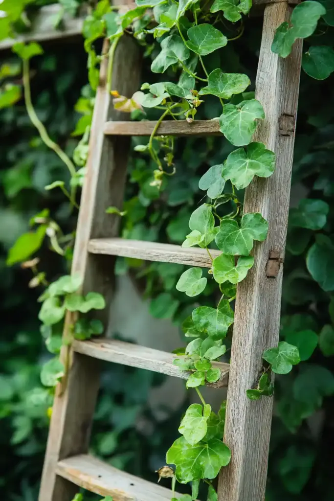 Explore 20 Cucumber Trellis Ideas for a Bountiful Harvest 2. Ladder Trellis