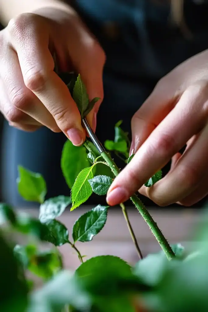 Foolproof Guide: Growing Knockout Roses From Cuttings with 7 Steps 2. Prepare the Cutting