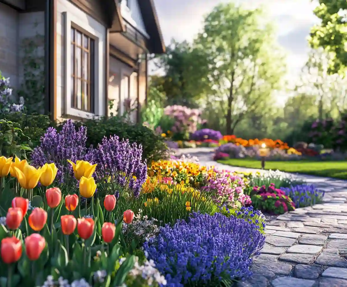 21 Beautiful Flower Beds in Front of House Ideas