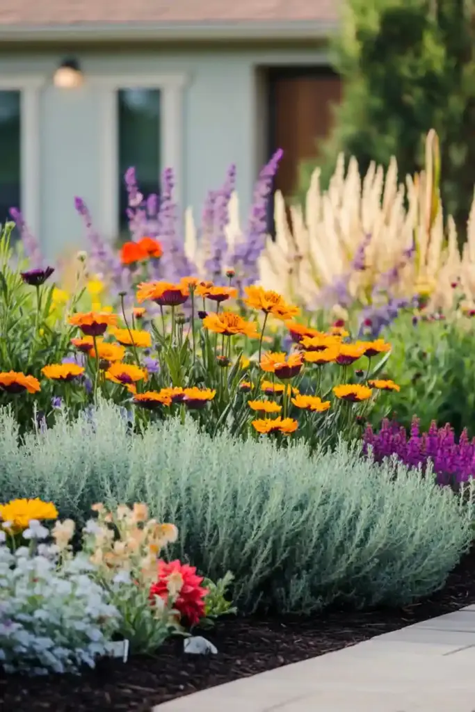 23 Inspiring Drought Tolerant Landscape Front Yard Ideas 15. Wildflower Mix