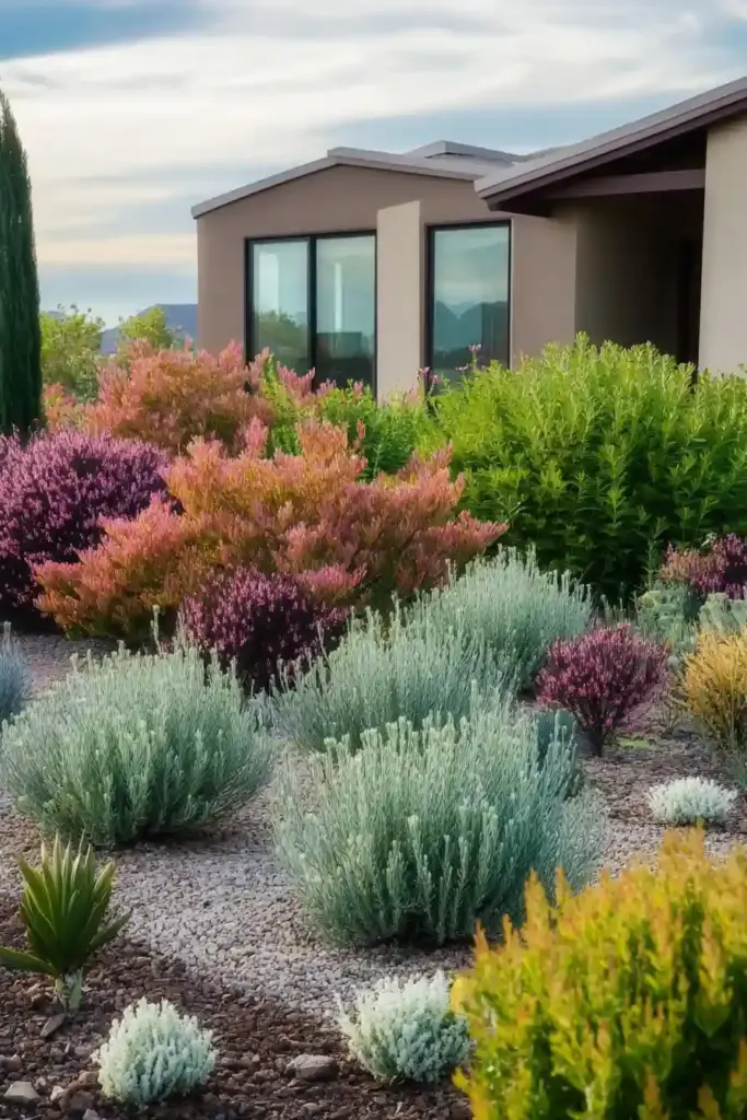 23 Inspiring Drought Tolerant Landscape Front Yard Ideas 8. Drought-Resistant Shrubs