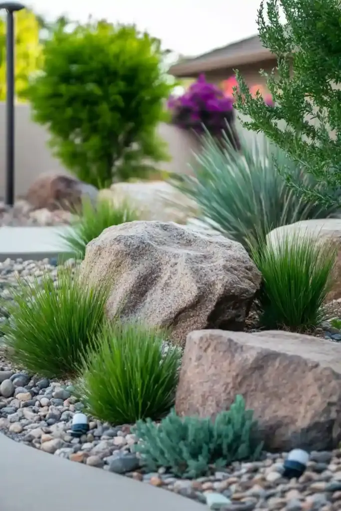 23 Inspiring Drought Tolerant Landscape Front Yard Ideas 9. Rocky Groundcover