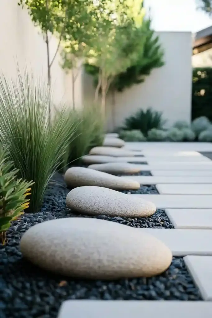 23 Inspiring Drought Tolerant Landscape Front Yard Ideas 12. Zen Stone Garden
