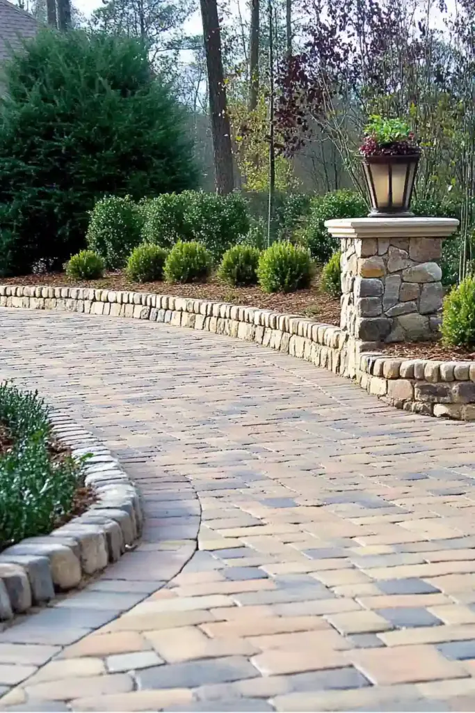 25 Cheap Landscaping Fixes That Look Expensive 17. 🚗 Driveway Edging Accents That Instantly Upgrade Curb Appeal