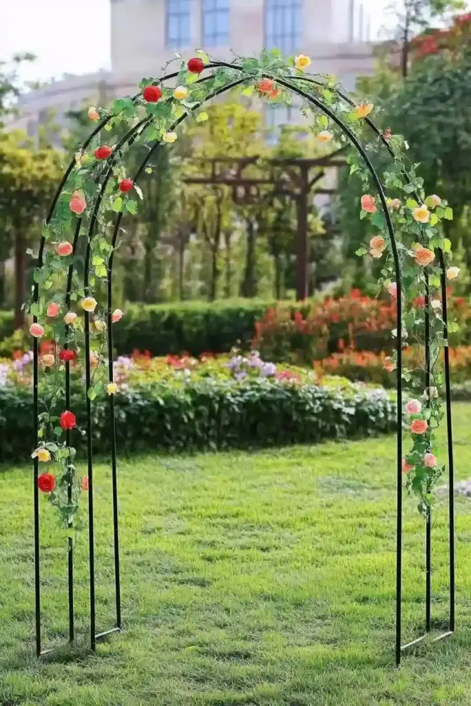 25 Cheap Landscaping Fixes That Look Expensive 8. 🌸 Flower Arches That Add Instant Charm
