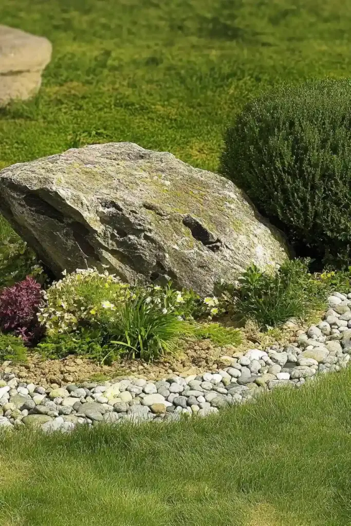 25 Cheap Landscaping Fixes That Look Expensive 3. 🪨 Turn a Boulder into a Statement Piece
