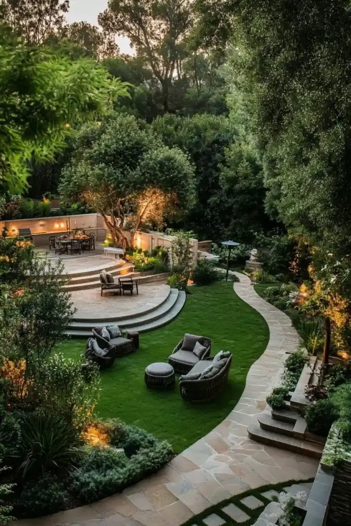 28 Best Backyard Landscaping Ideas 25. Design for All Angles with 360-Degree Views