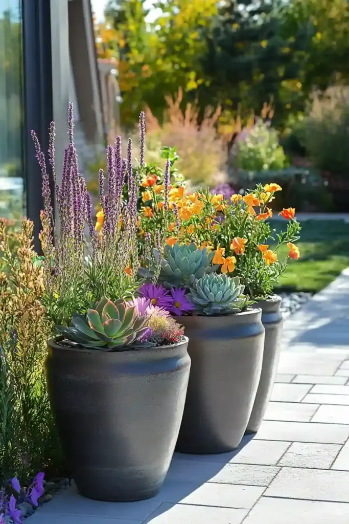 28 Best Backyard Landscaping Ideas 20. Use Containers to Add Height and Flexibility