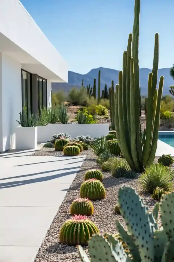 28 Best Backyard Landscaping Ideas 15. Experiment with Cactus or Succulent Walls