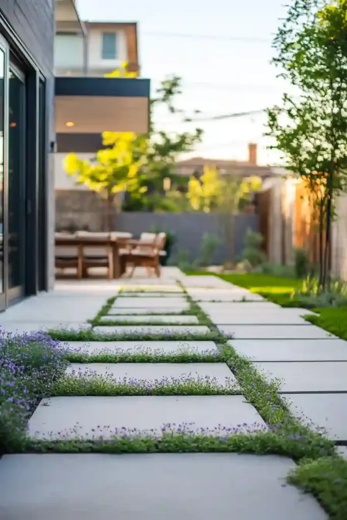 28 Best Backyard Landscaping Ideas 9. Combine Patio Pavers with Soft Ground Covers