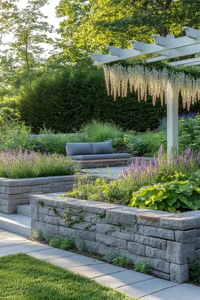 28 Best Backyard Landscaping Ideas 2. Embrace Retaining Walls for Stylish Levels