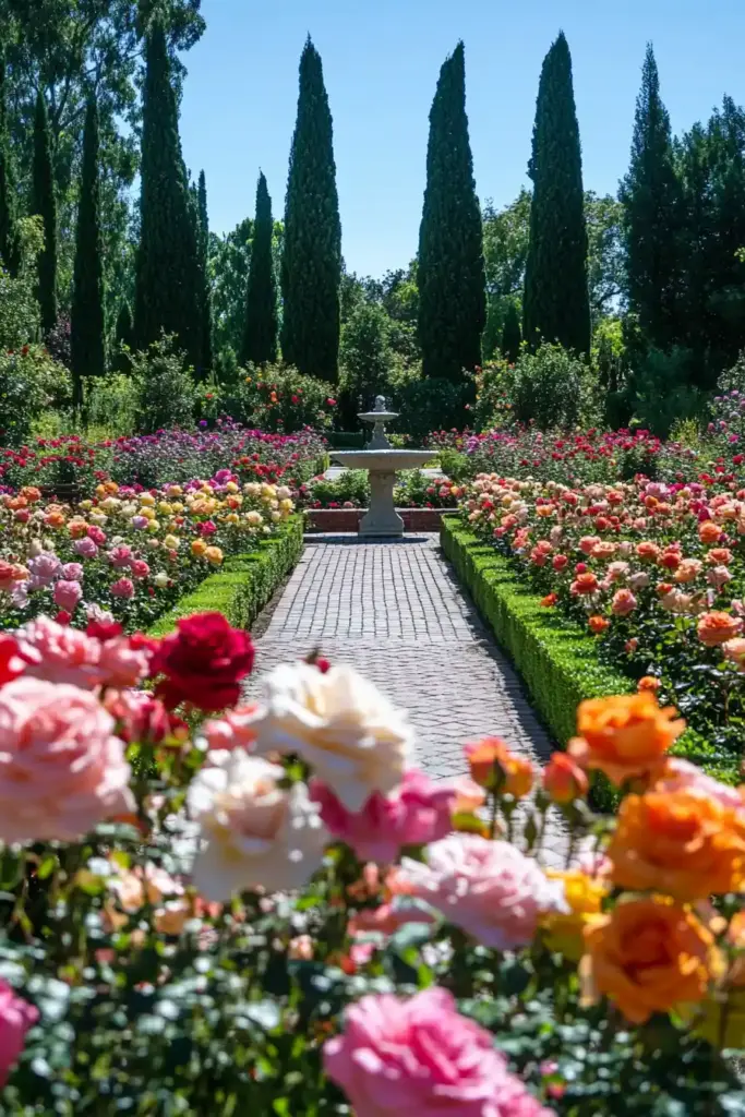 Roses Galore: 15 Rose Garden Layout Ideas That Will Transform Your Outdoor Space 🌹 3. Eden’s Embrace: A Formal Garden with a Touch of Fantasy