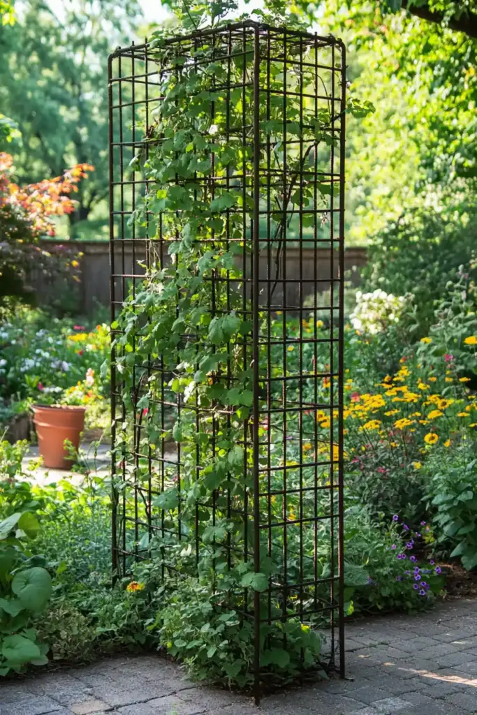 10 Innovative DIY Garden Trellis Ideas 3. Wire Mesh Trellis