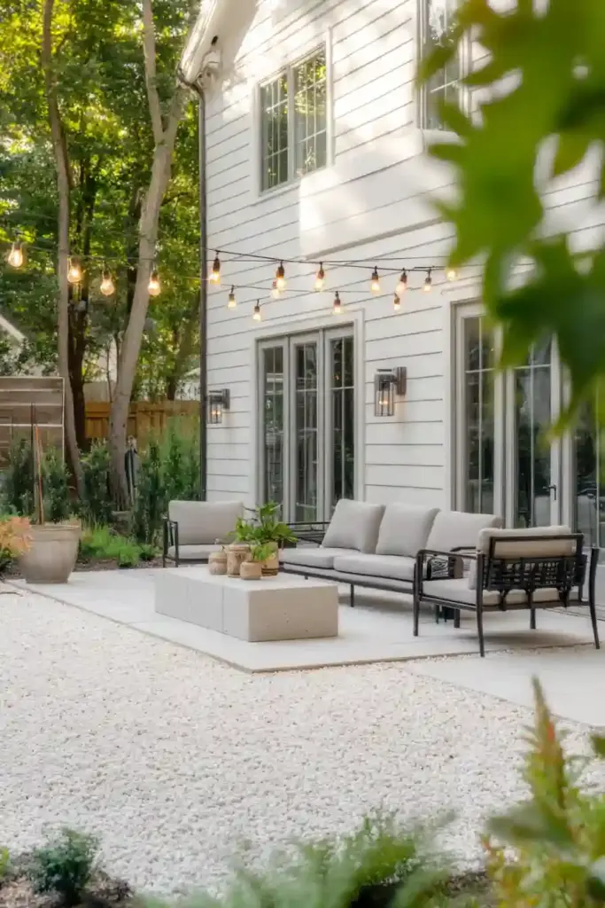 33 Stunning White Stone Landscaping Ideas White Stone Patio Base