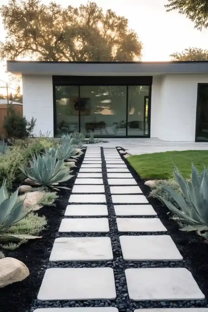 33 Stunning White Stone Landscaping Ideas Winding Garden Walkways