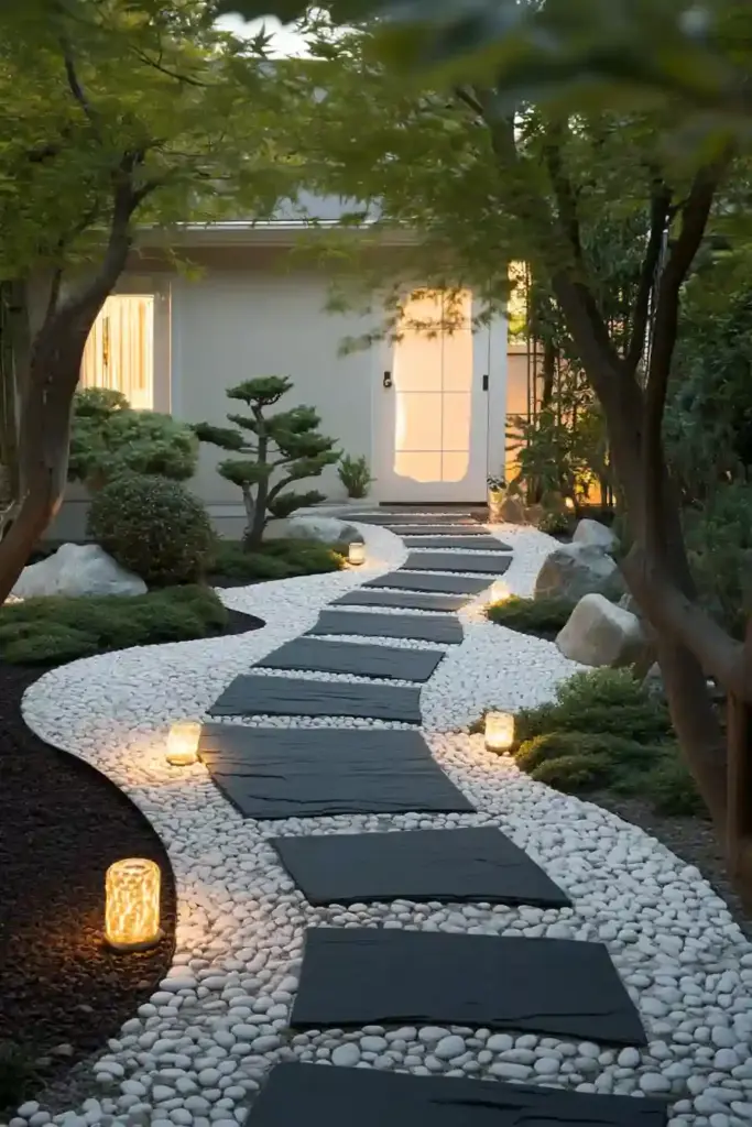 33 Stunning White Stone Landscaping Ideas Zen-Inspired White Stone Paths