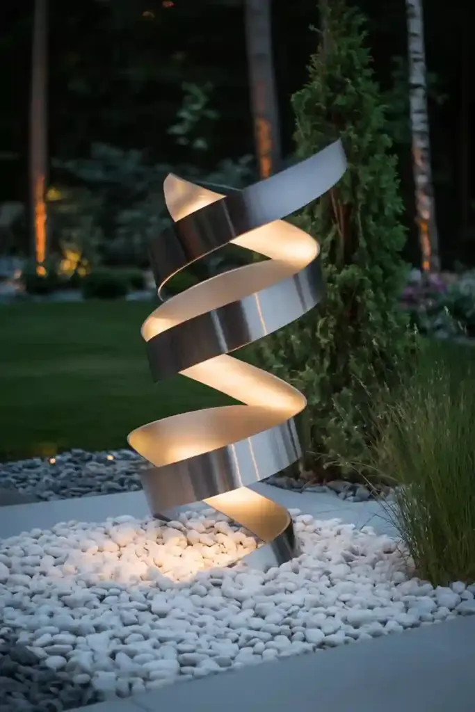 33 Stunning White Stone Landscaping Ideas Uplighting Stone Features