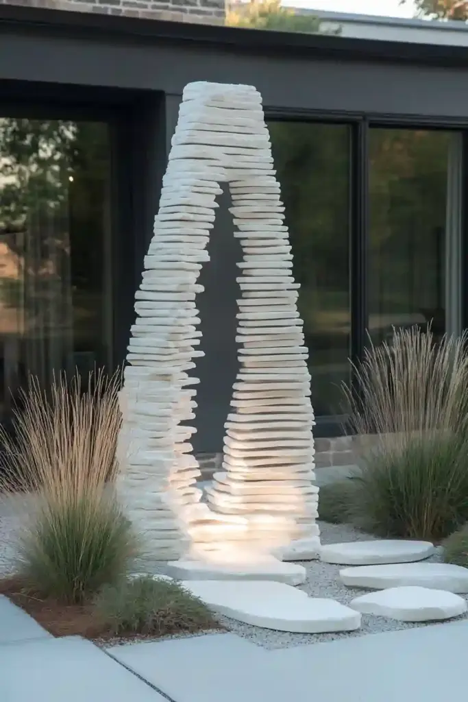 33 Stunning White Stone Landscaping Ideas Sculptural Stone Art