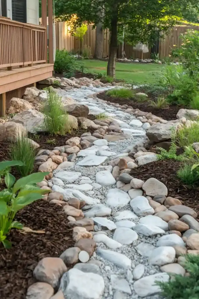 33 Stunning White Stone Landscaping Ideas Dry Stream Beds