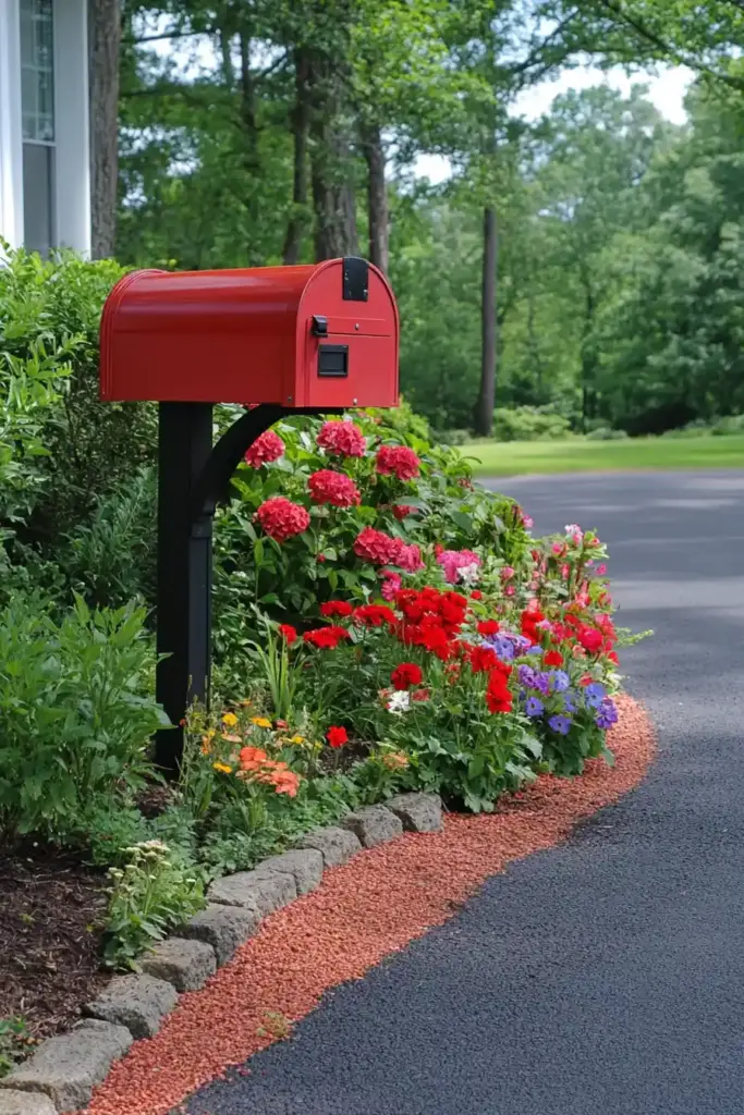 17+ Creative Cedar Mulch Landscaping Ideas 4. Beautify Your Mailbox with a Cedar Mulch Garden Bed