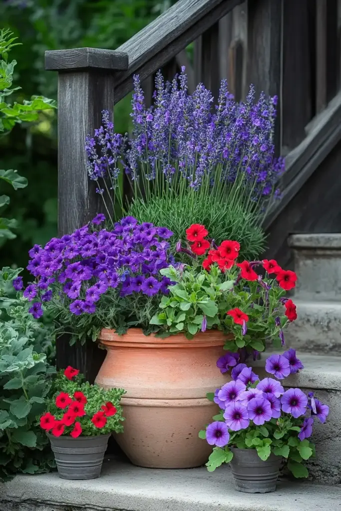 5 Flower Pot Ideas to Brighten Up Your Garden 3. Combine Flowers of Different Heights for a Layered Look