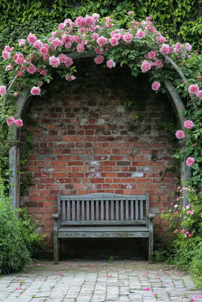 14 Rose Garden Ideas to Transform Your Outdoor Space 5. Over Seating Areas