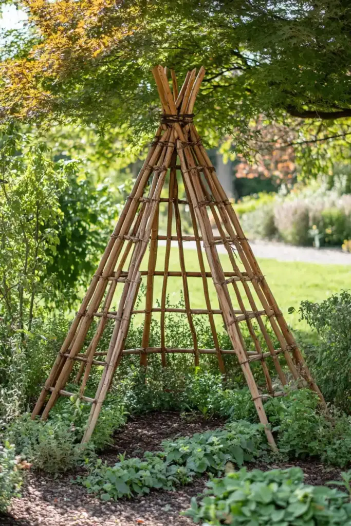 Explore 20 Cucumber Trellis Ideas for a Bountiful Harvest 5. Teepee Trellis