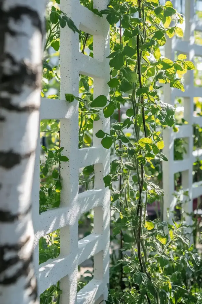6. Simple Branches and Twine Cucumber Trellis